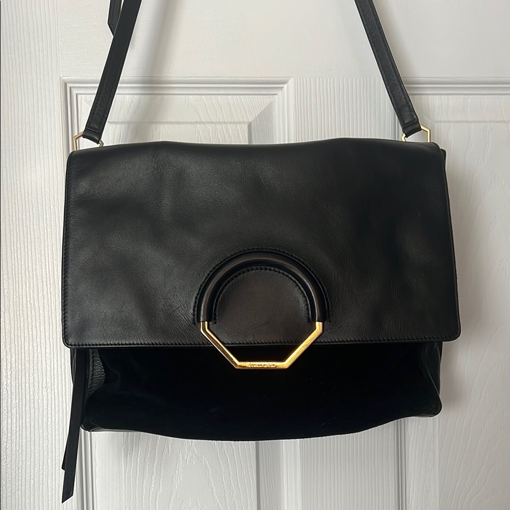 Louise et Cie Black Leather and Suede Bag